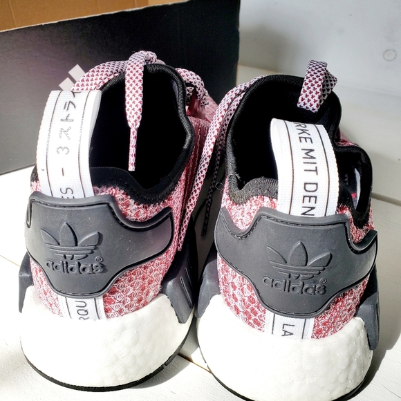 Adidas Boost Burgundy NMD R1 Running Shoes Sneakers - Picture 9 of 10